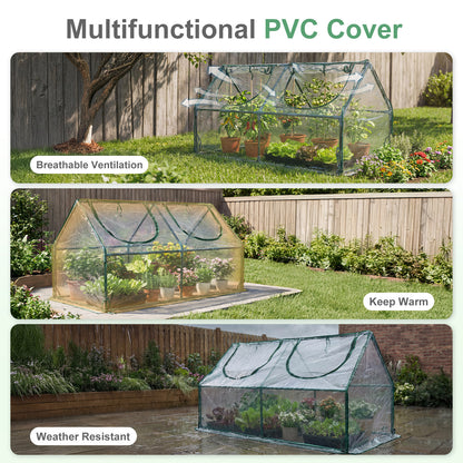Mini Greenhouse with Zipper Doors, Waterproof & UV Protected, Transparent