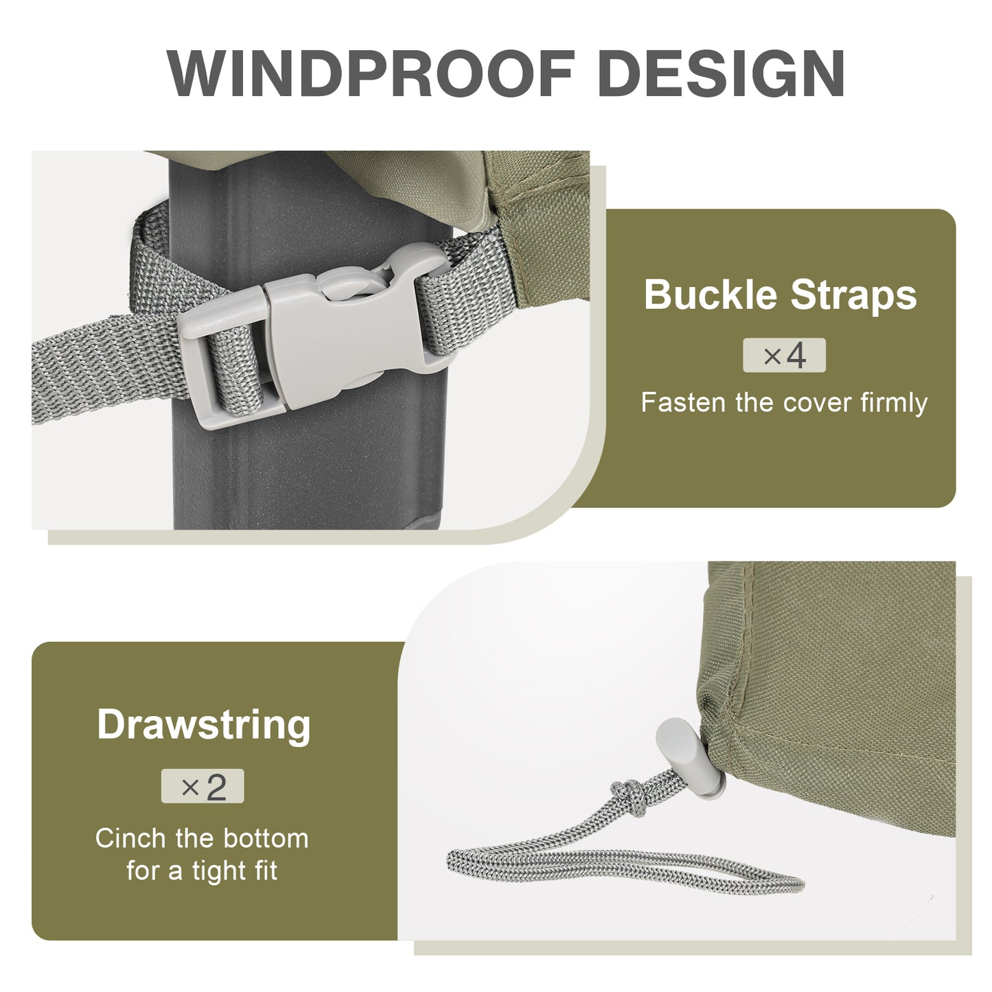 Patio Chair Cover for Stackable Dining Chairs/ Rocking Chair/ Outdoor Swivel