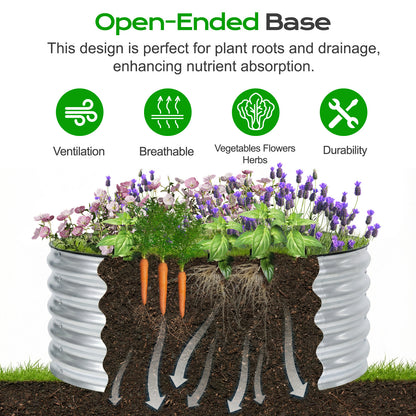 17" Tall 42" Metal Raised Garden Bed Kit