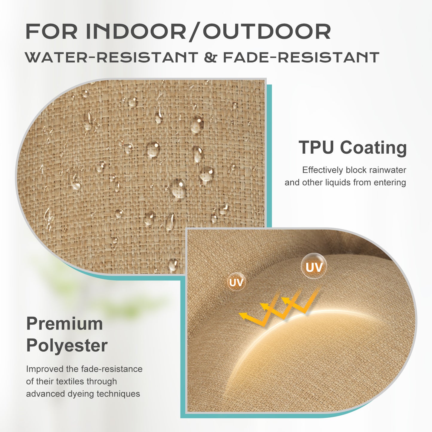 Tufted Outdoor High Back Rocking Chair Cushion Set of 2, Brown - Aoodor 