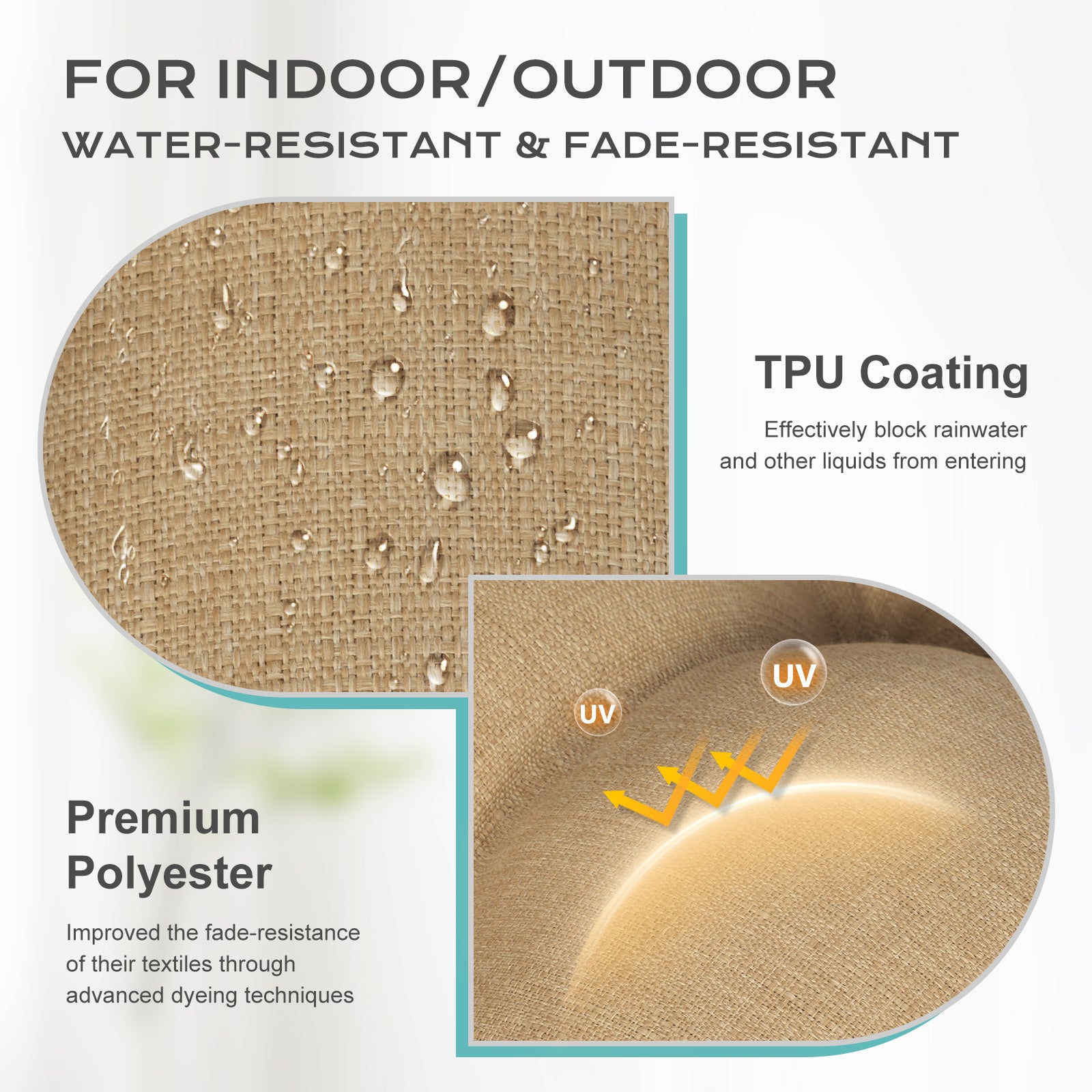 Tufted Outdoor High Back Rocking Chair Cushion Set of 2, Brown - Aoodor 