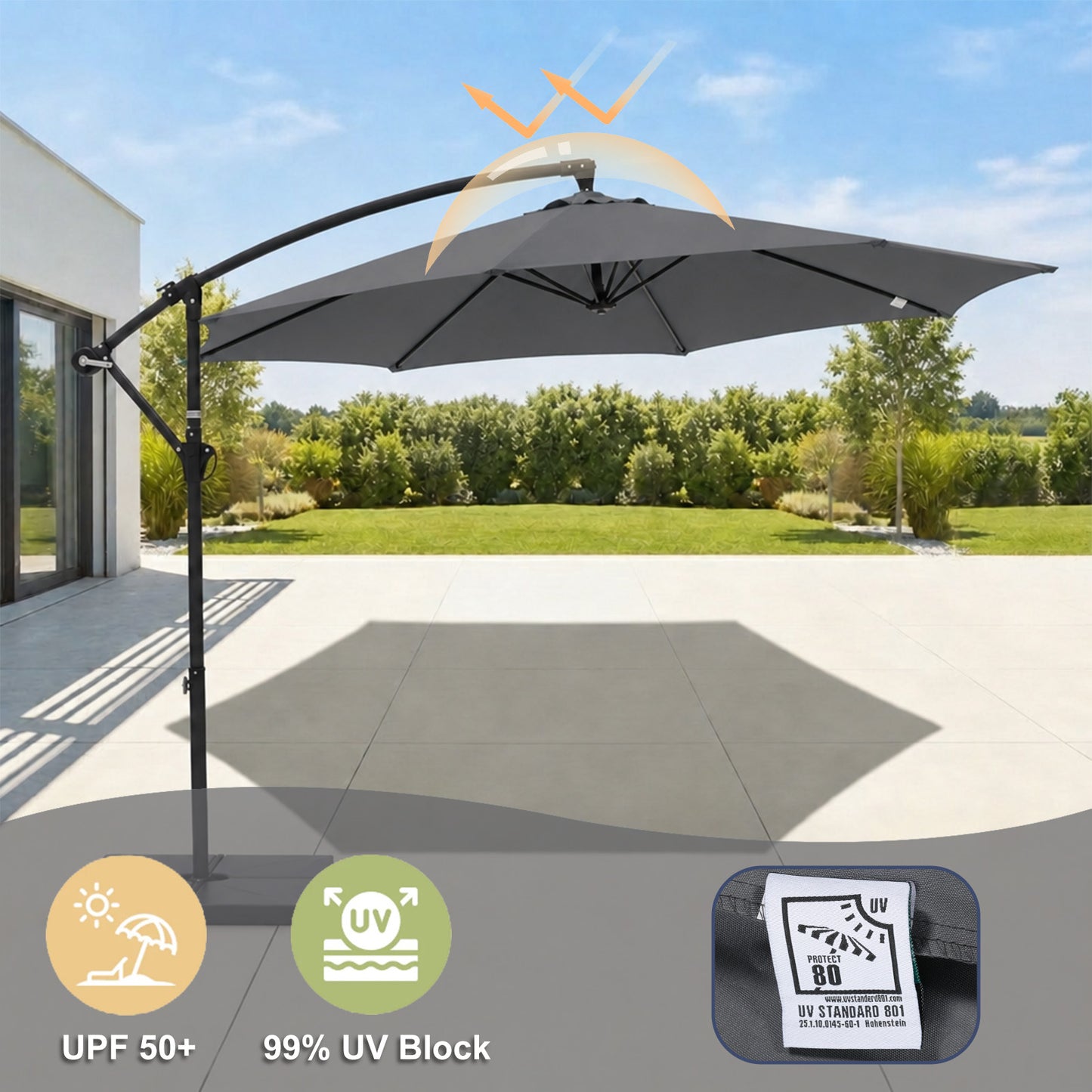 Patio Umbrella Replacement Canopy for 8 Ribs Table Umbrella