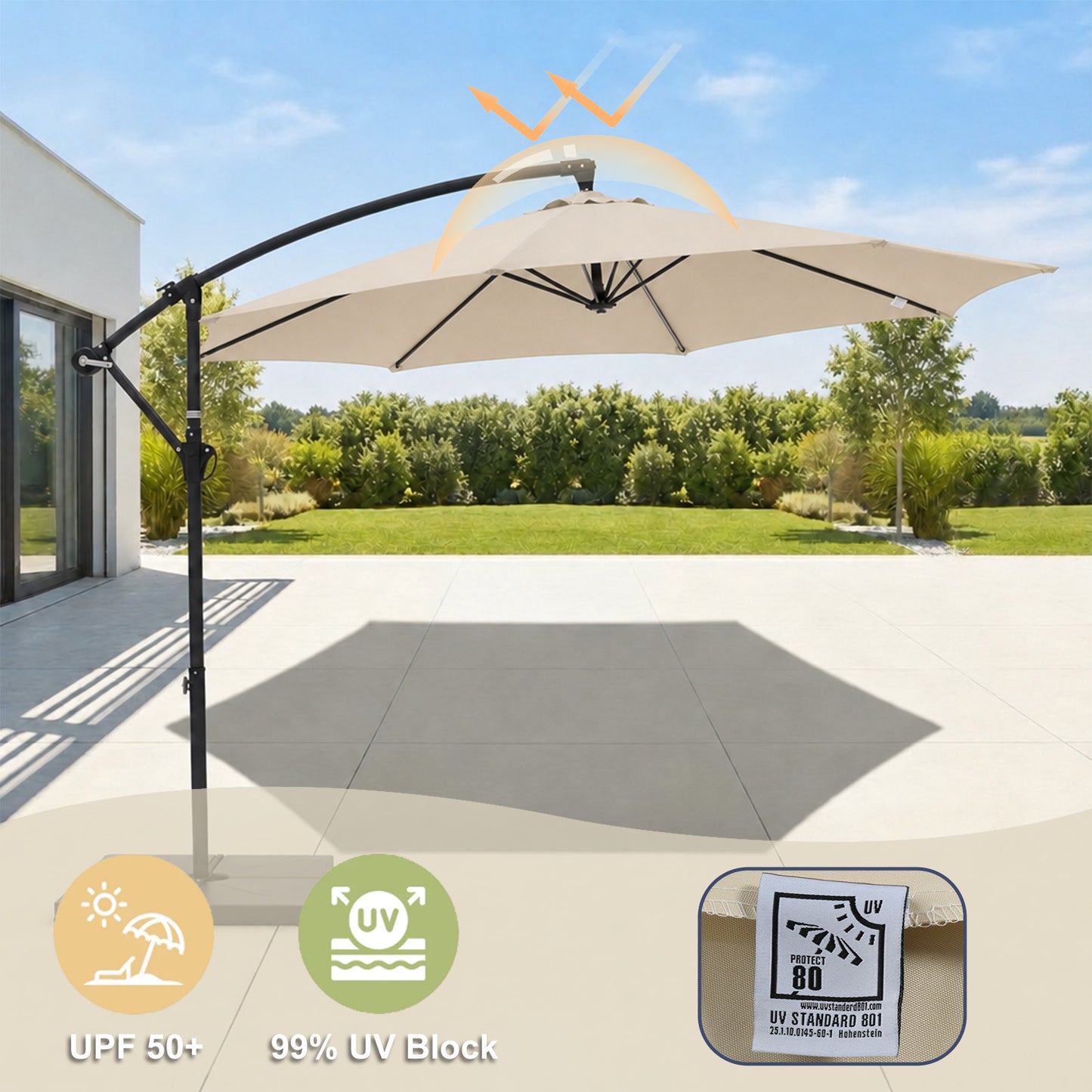 Patio Umbrella Replacement Canopy for 8 Ribs Table Umbrella