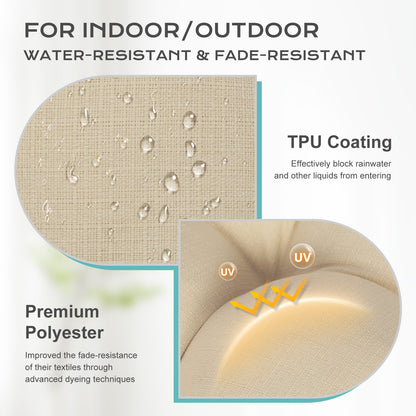 Tufted Outdoor High Back Rocking Chair Cushion Set of 2, Khaki - Aoodor 