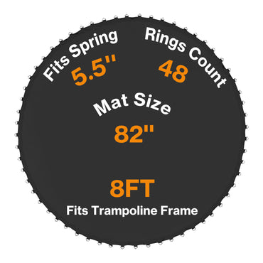 Trampoline Replacement Jumping Mat Fits Round Frame with V-Rings