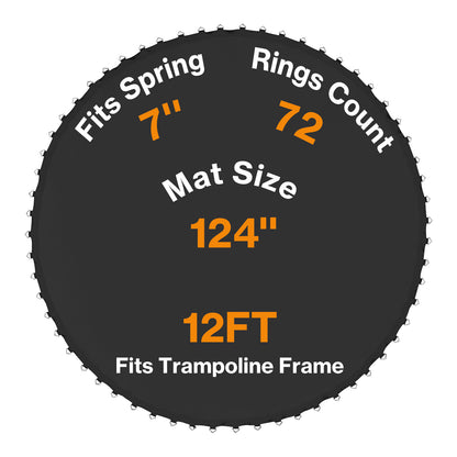 Trampoline Replacement Jumping Mat Fits Round Frame with V-Rings