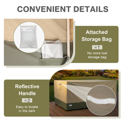 Patio Sofa Cover for 3-Seater Sofa/ Loveseat/ Bench, Rectangular