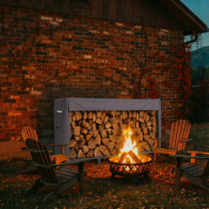Outdoor Firewood Rack Cover, Gray