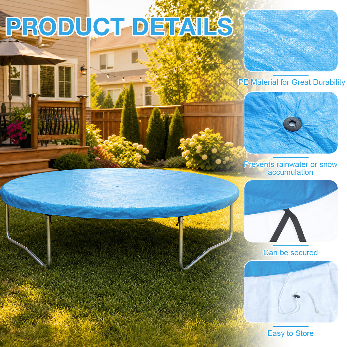 Multipurpose Circular Tarp Cover Waterproof Tarp for All-Season Protection