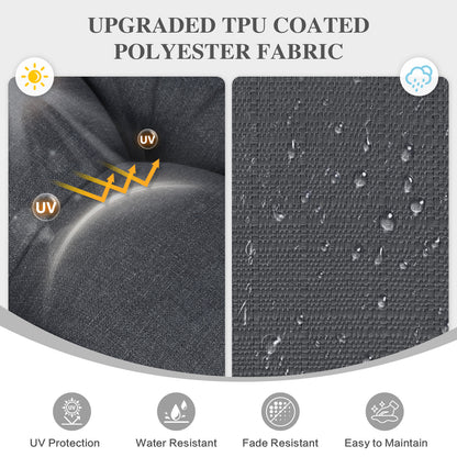 59" Tufted Porch Swing Cushions, Extra 5.1" Thick Outdoor Swing Bench Replacement Cushion with Backrest and 2 Pillows - Dark Gray - Aoodor 