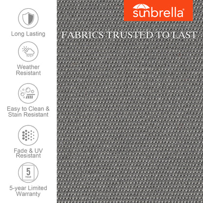 Premium Sunbrella Fabric Outdoor Patio Chair Cushions Set, Canvas Charcoal