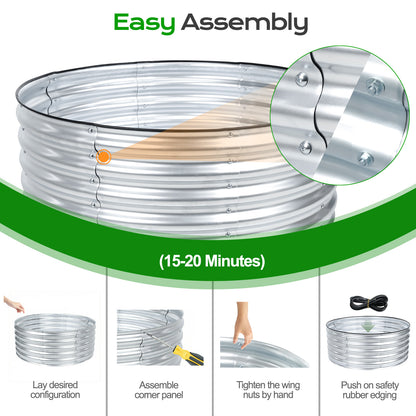 17" Tall 42" Metal Raised Garden Bed Kit