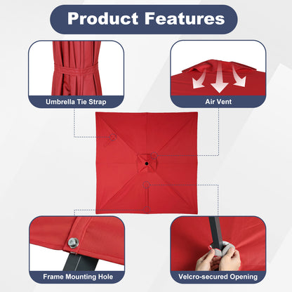 10x10 ft. Cantilever Umbrella Replacement Canopy for 8 Ribs Square Offset Umbrella