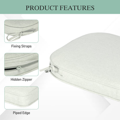 Outdoor Dining Chair Cushions Set, Patio Chair Pads, Light Gray