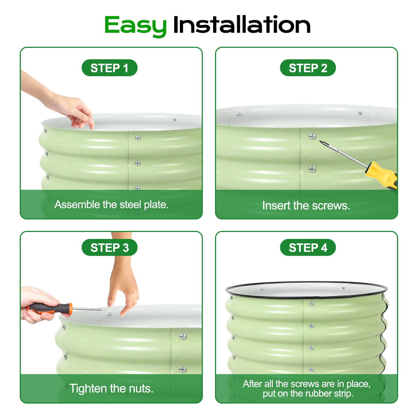 17" Tall 24" Metal Raised Garden Bed Kit