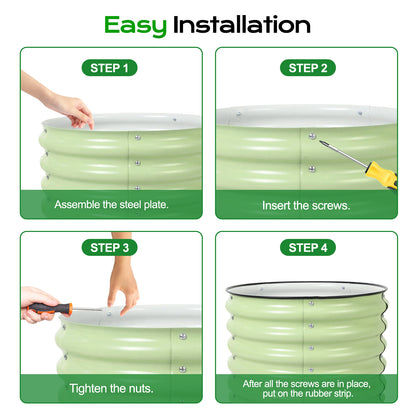 17" Tall 24" Metal Raised Garden Bed Kit
