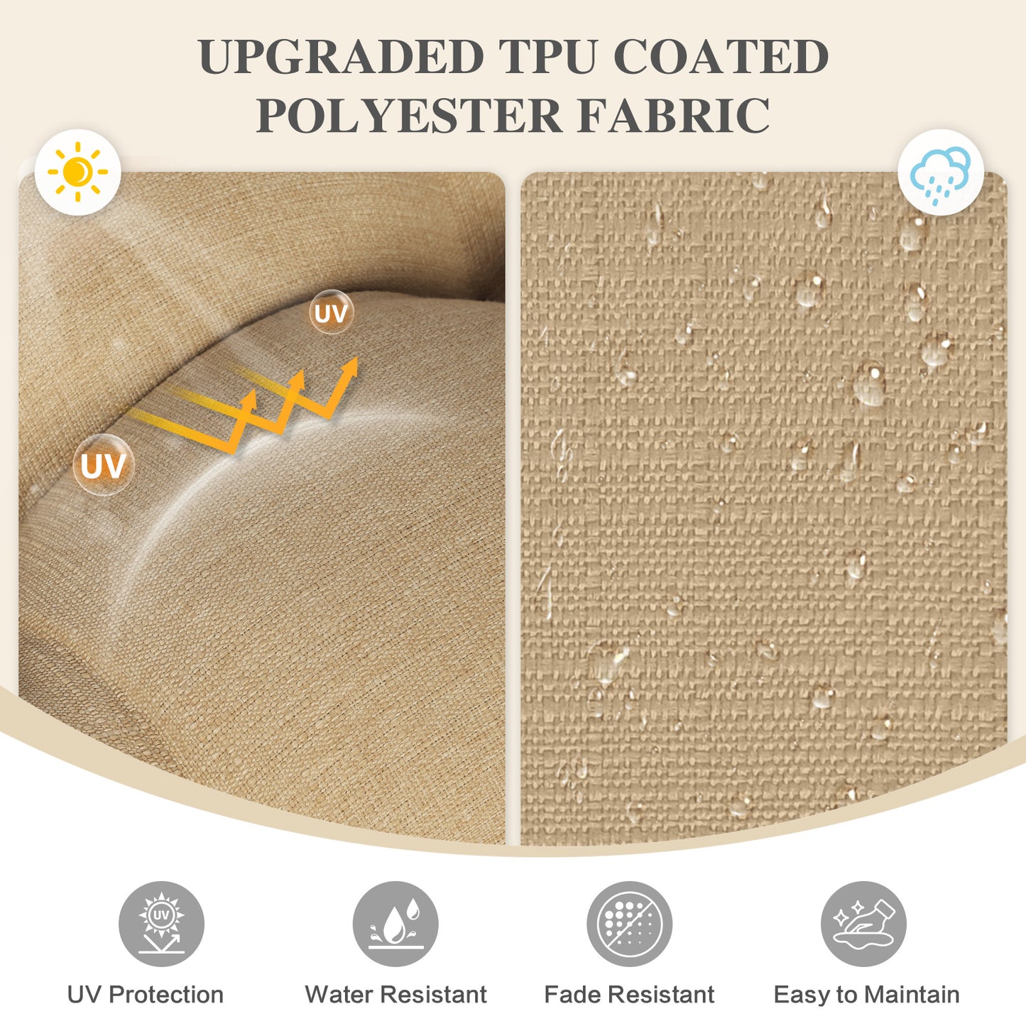 59" Tufted Porch Swing Cushions, Extra 5.1" Thick Outdoor Swing Bench Replacement Cushion with Backrest and 2 Pillows - Brown - Aoodor 