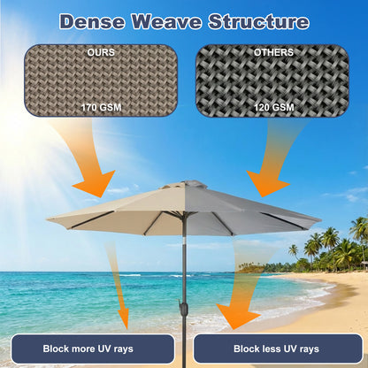 Patio Umbrella Replacement Canopy for 8 Ribs Table Umbrella