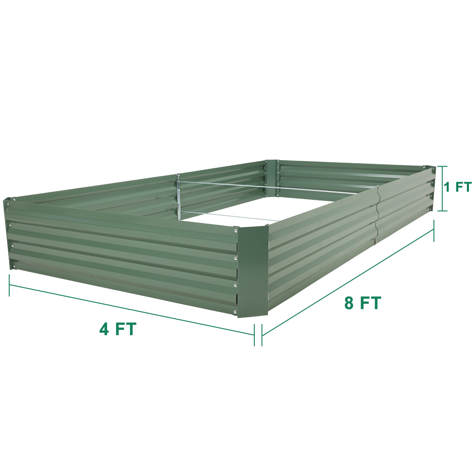 6x3/8x4 ft. Outdoor Raised Garden Bed - Reinforced Galvanized Steel Planter Box - Aoodor 