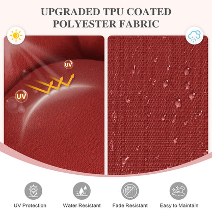 59" Tufted Porch Swing Cushions, Extra 5.1" Thick Outdoor Swing Bench Replacement Cushion with Backrest and 2 Pillows - Red - Aoodor 