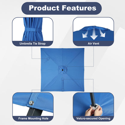 10x10 ft. Cantilever Umbrella Replacement Canopy for 8 Ribs Square Offset Umbrella