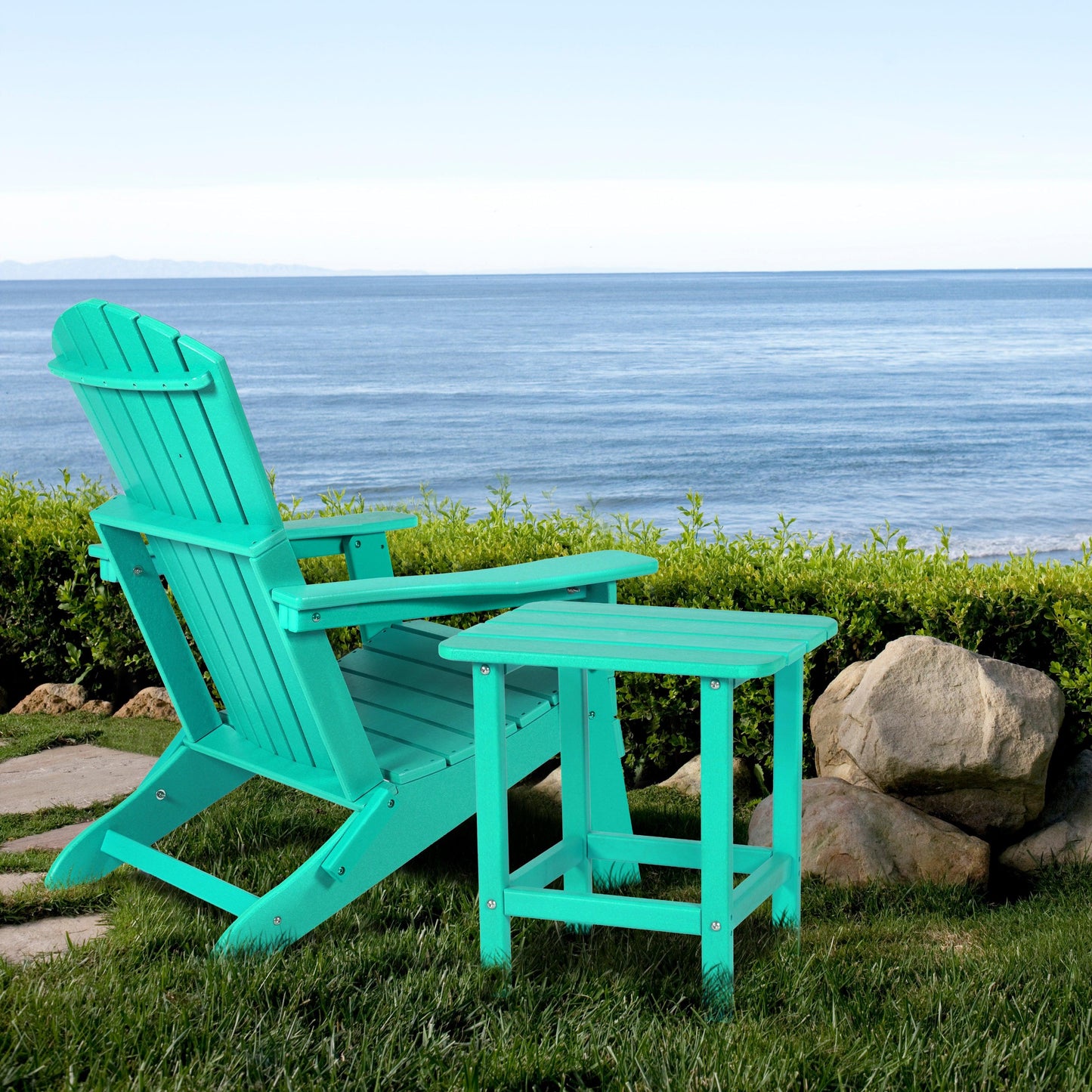 Outdoor Adirondack Side Table HDPE End Table - Aoodor 