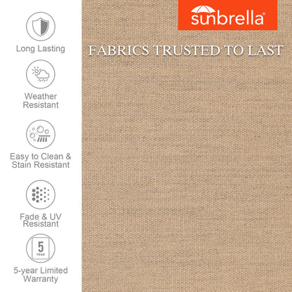 Smile Outdoor Chair Cushion Set, Sunbrella Fabric Deep Seating Cushions, Canvas Heather Beige