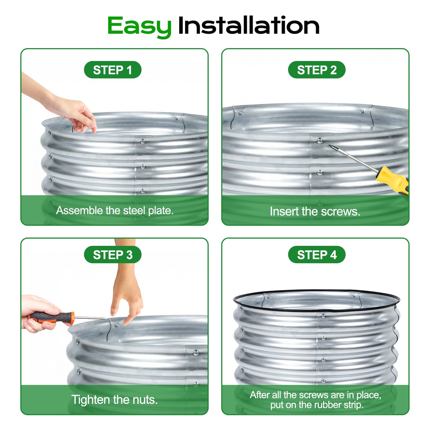 17" Tall 24" Metal Raised Garden Bed Kit