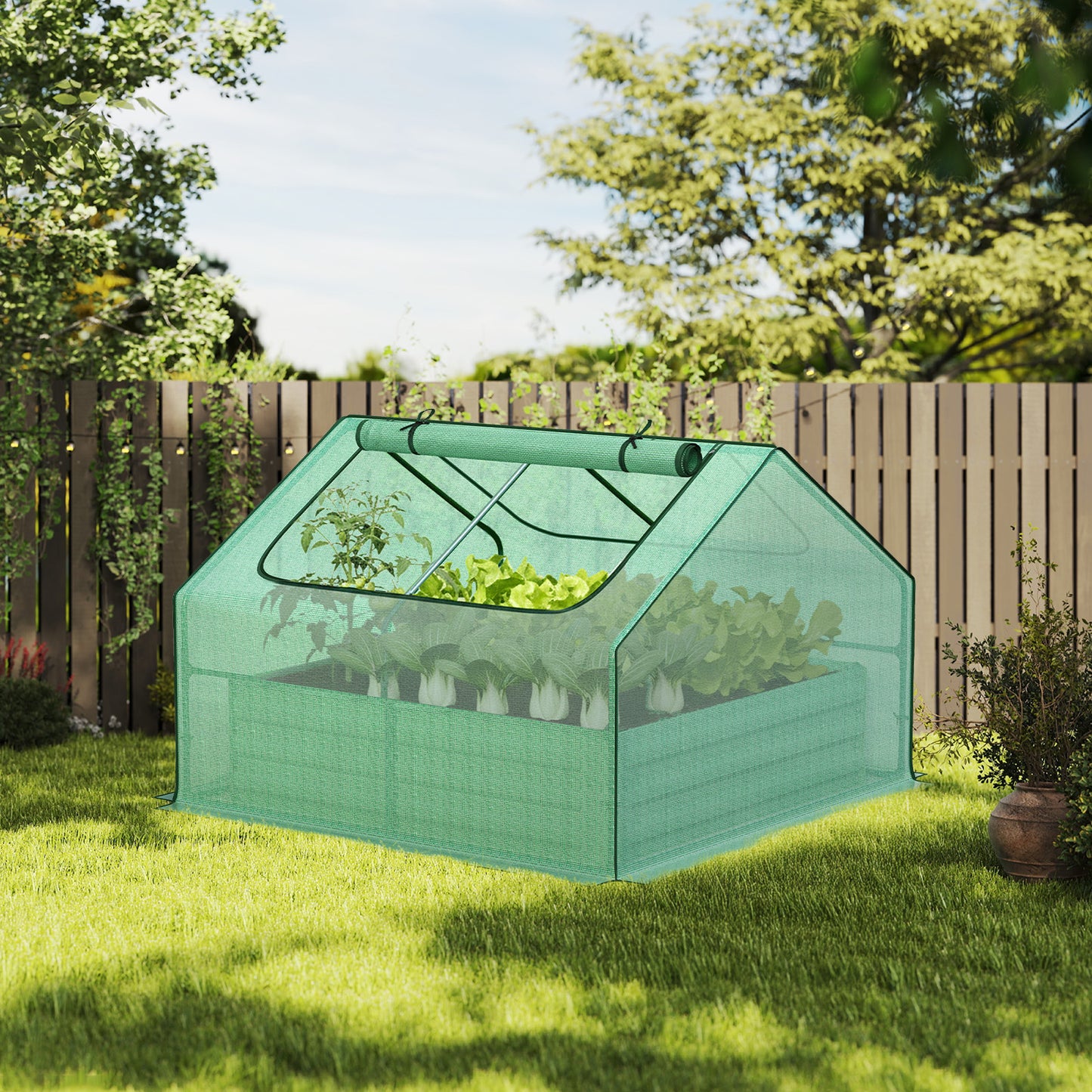 Mini Greenhouse Kit With Raised Garden Metal Beds - Aoodor 