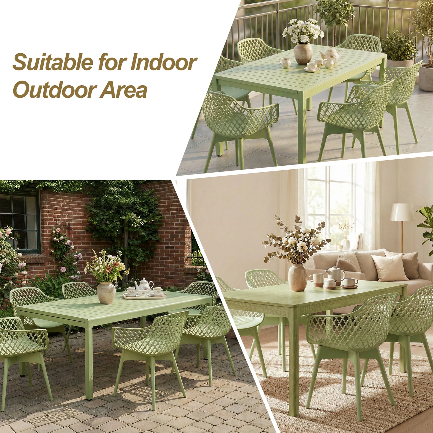 Modern Weather Resistant Plastic Dining Chairs Set: Ergonomic Comfort