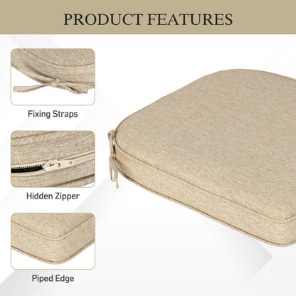 Outdoor Dining Chair Cushions Set, Patio Chair Pads, Brown