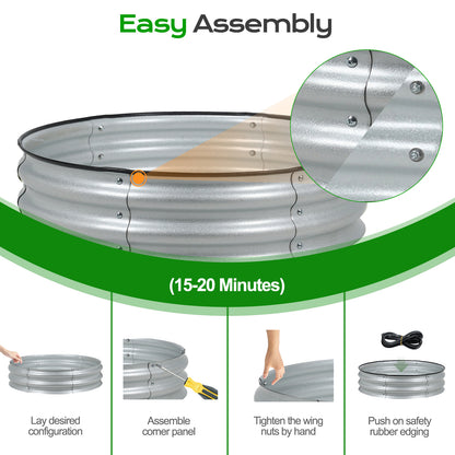 9" Tall 30" Metal Raised Garden Bed Kit