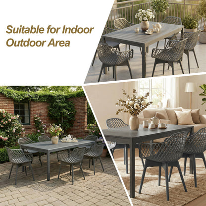 Modern Weather Resistant Plastic Dining Chairs Set: Ergonomic Comfort