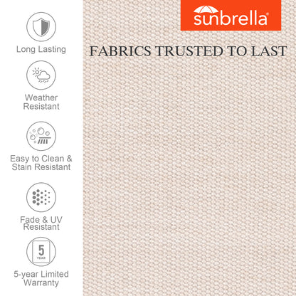 Premium Sunbrella Fabric Outdoor Patio Chair Cushions Set, Canvas Flax