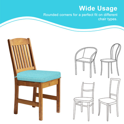 Outdoor Dining Chair Cushions Set, Patio Chair Pads with Ties, Aruba Blue - Aoodor 