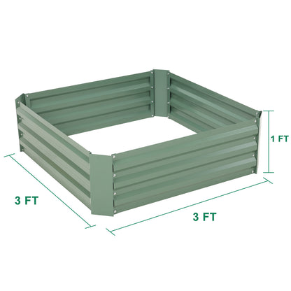 2-Pack 11" Tall Metal Raised Garden Bed, Galvanized Steel Planter Box - 3'x3'