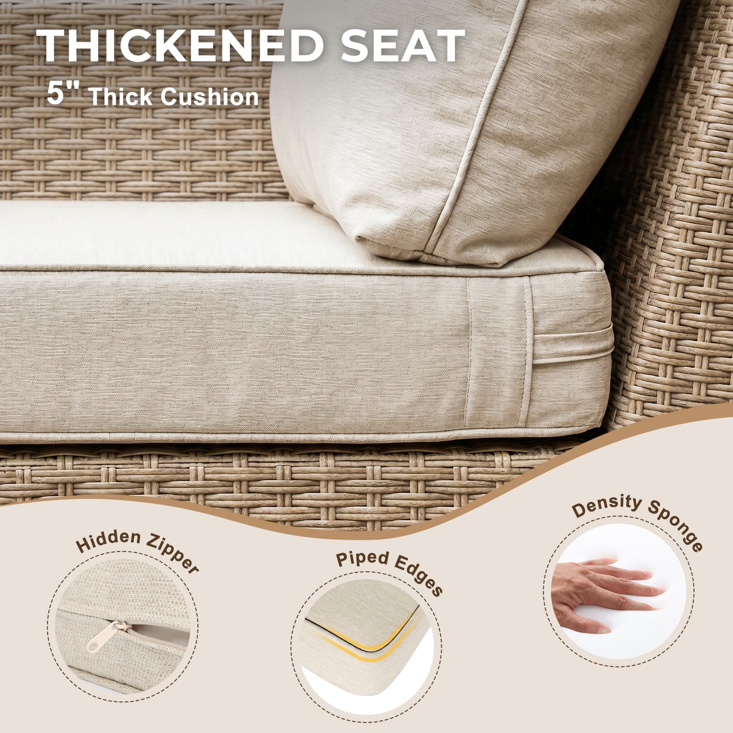 10 Piece Half Moon Wicker Outdoor Sectional Set: Weather-Resistant Luxury