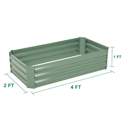 11" Tall Metal Raised Garden Bed, Galvanized Steel Planter Box - 4'x2'