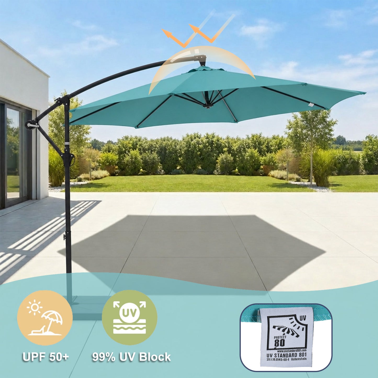 Patio Umbrella Replacement Canopy for 8 Ribs Table Umbrella