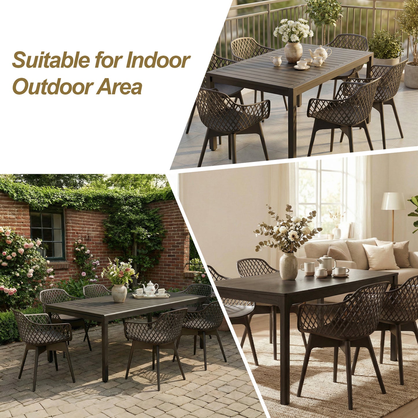 Modern Weather Resistant Plastic Dining Chairs Set: Ergonomic Comfort