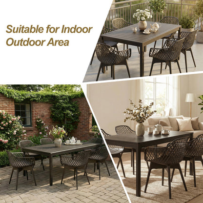 Modern Weather Resistant Plastic Dining Chairs Set: Ergonomic Comfort