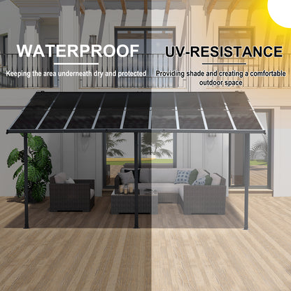 13x10/16.5x10 ft. Wall Mount Gazebo - Polycarbonate Outdoor Pergola