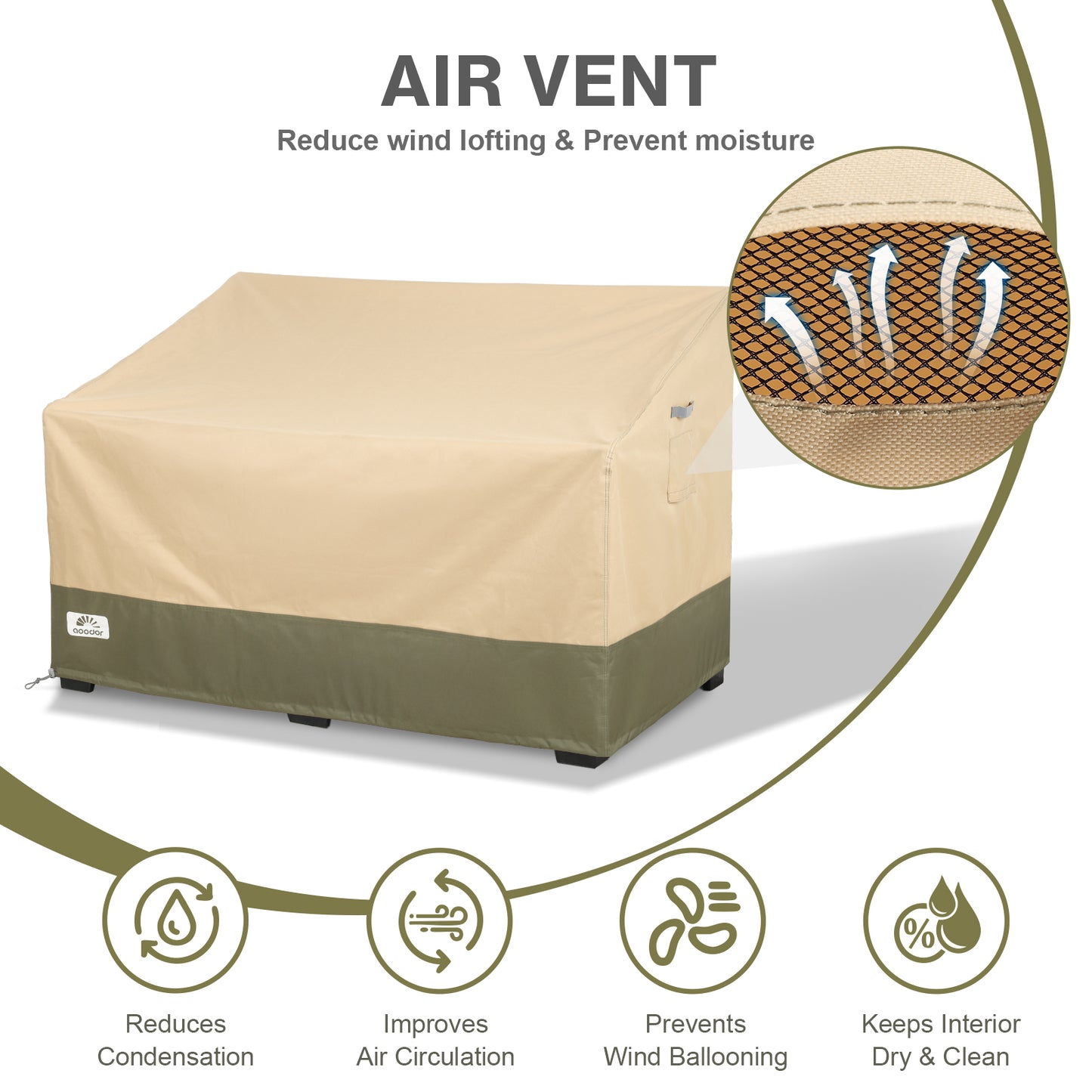 Patio Loveseat Cover for 2-Seater Sofa/ Loveseat/ Bench