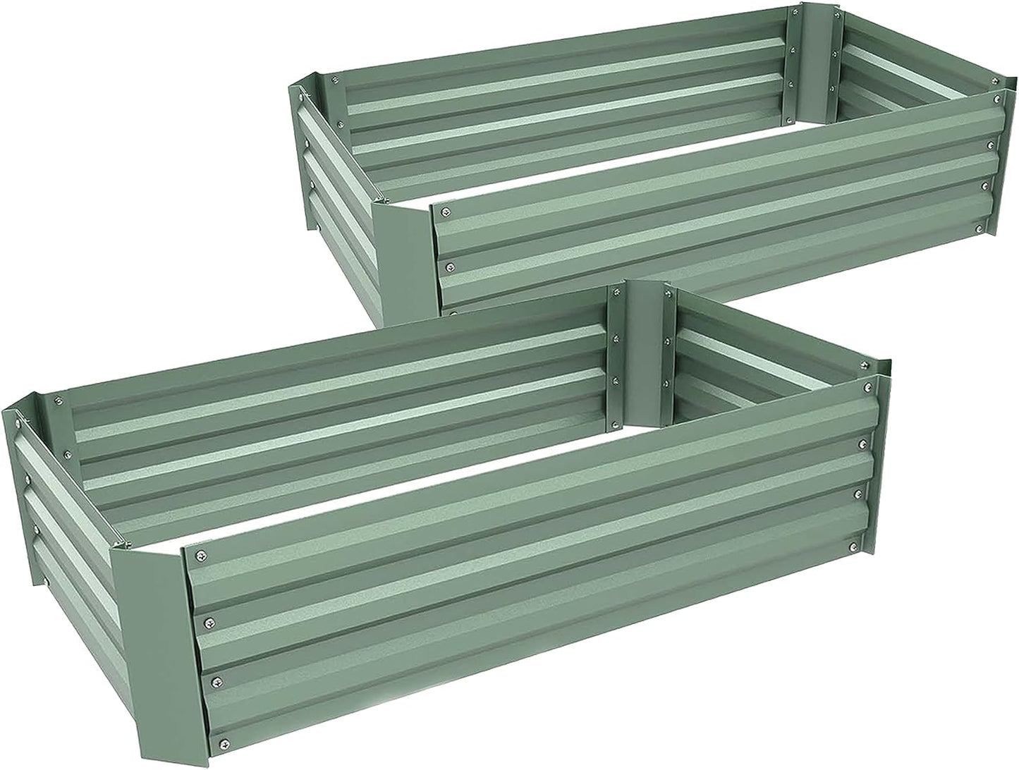 11" Tall Metal Raised Garden Bed, Galvanized Steel Planter Box - 4'x2'