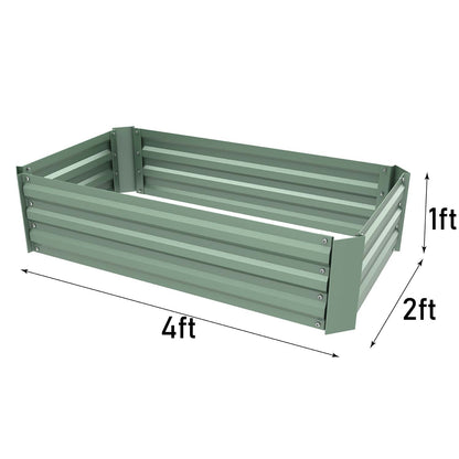 11" Tall Metal Raised Garden Bed, Galvanized Steel Planter Box - 4'x2'