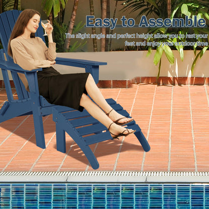 Outdoor Adirondack Ottoman, HDPE Adirondack Chair Ottoman - Aoodor 