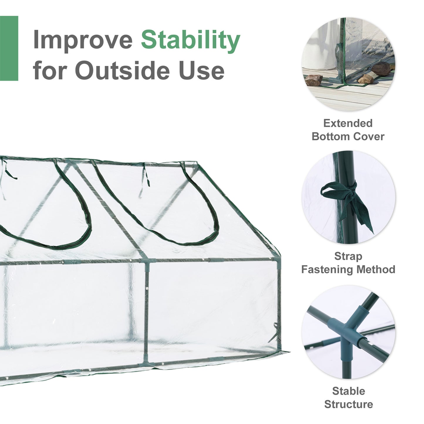 Mini Greenhouse with Zipper Doors, Waterproof & UV Protected, Transparent