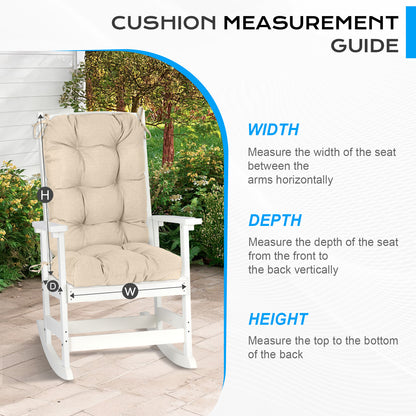 Tufted Outdoor High Back Chair Cushions Patio Replacement Cushion, Khaki - Aoodor 