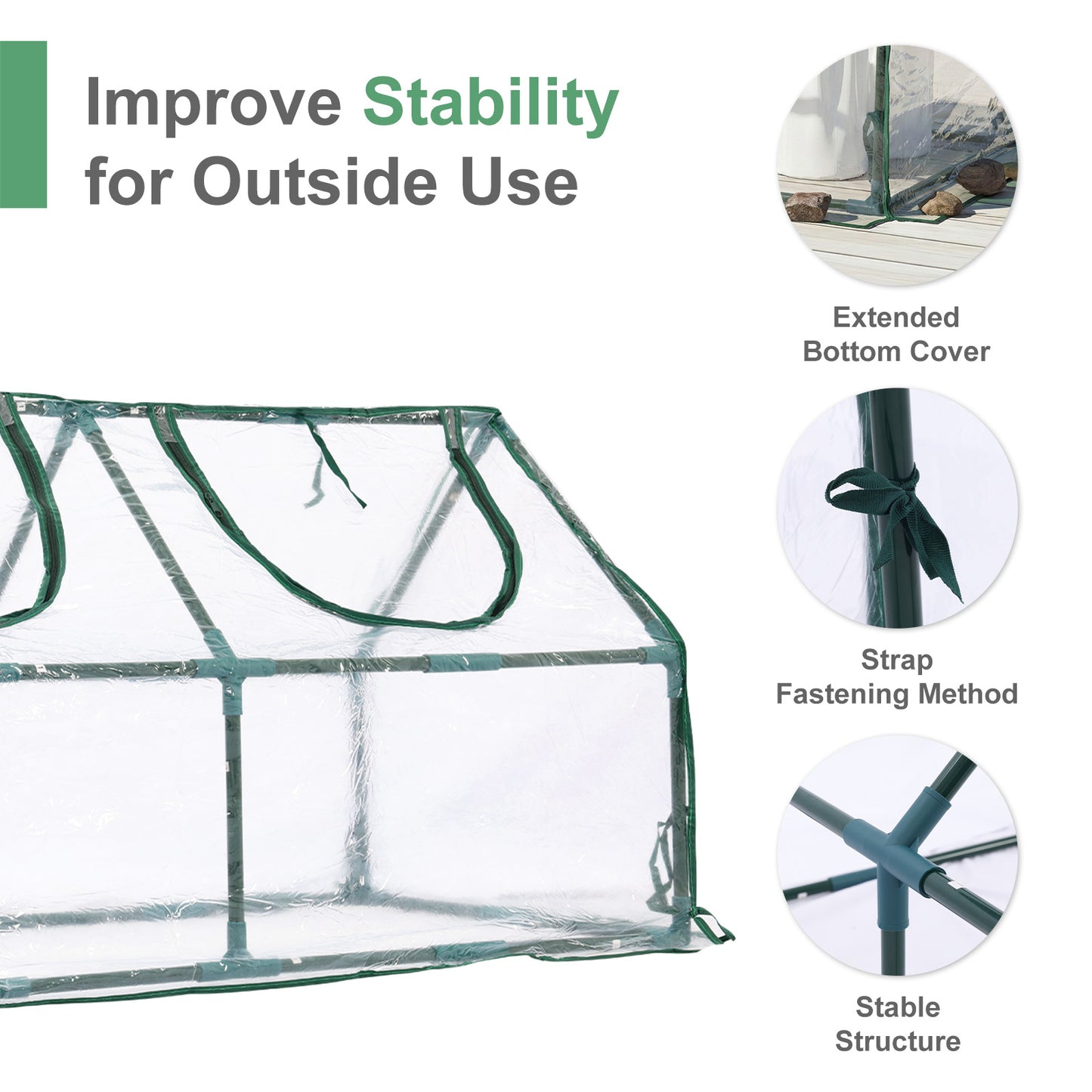 Mini Greenhouse with Zipper Doors, Waterproof & UV Protected, Transparent