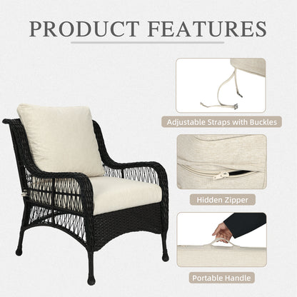 Outdoor Deep Seat Cushion Set, Waterproof Patio Chair Cushions, Beige